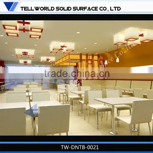 CE SGS Certified Acrylic Solid Surface Fast Food Korea Table Top thumbnail-1
