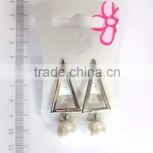 Fancy Golden Triangle With Faux Pearls Drop Earring thumbnail-1