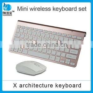 Rose Gold Wireless Multimedia Keyboard and Mouse thumbnail-1
