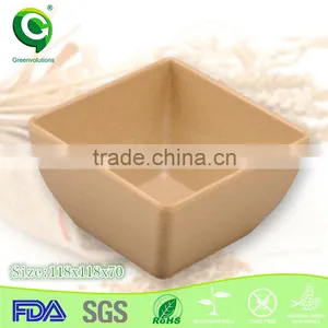 Eco-friendly Cheap Kitchen Rice Husk Fiber Square Bowl thumbnail-4