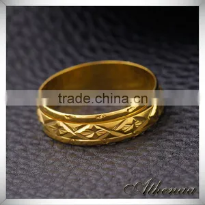 18k Gold Plated Fashion Simple Round Designs Copper Engagement Ring thumbnail-3
