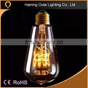 China Sale Nostalgic Edison Bulb 25W 40W 60W Vintage Lighting Bulb E27 110-240V Antique Style Carbon Filament Light Bulb Supplier's Choice thumbnail-1