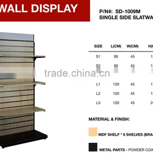 Supermarket MDF Slatwall Display Clothes Gondola Shelving thumbnail-2