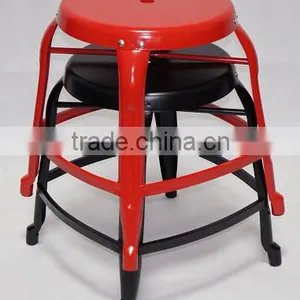 Competitive Price Industrial Metal Bar Stool Vintage Stackable Counter Stool Bar Furniture For Sale thumbnail-4