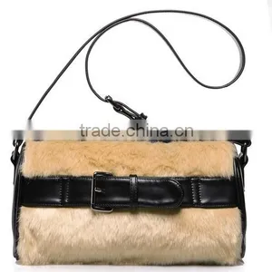 2013 Ladies Handbag Evening Bag Rabbit Hair Decoretion/replica Handbag thumbnail-1