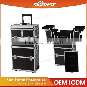 High Quality Lovely 2 In 1 Pull Out Trays Trolley Makeup Case thumbnail-1