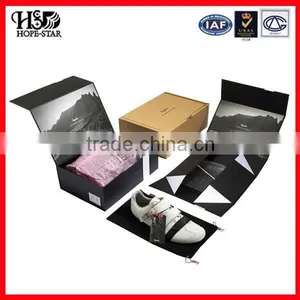 2016 Luxury Handmade Box Hot Stamping Box Gold Logo Cardboard Folding Shose Paper Box thumbnail-2