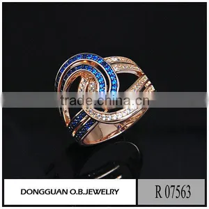 Brass Metal Finger Ring AAA Clear Zircon Silver Ring Designs for Girl thumbnail-3