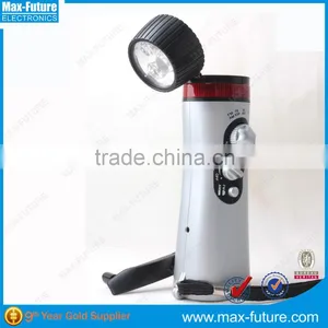 Oudoor LED Torch With am fm Radio With Hand Crank Radio Flashlight thumbnail-2