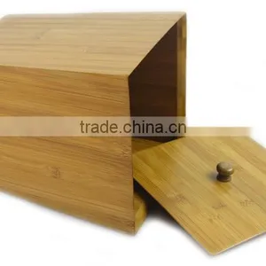 Formbu Household Bamboo Material Waste Bin With Lid thumbnail-3