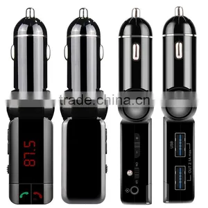 Car Handsfree Bluetooth FM Transmitter With Usb Charging Ports thumbnail-3