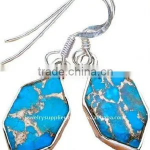 Elegant!! Blue Copper Turquoise Jewelry 14K Gold Jewellry Create Your Own Gemstone Ring thumbnail-1