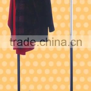 Single Rod With Bottom Shelf Expandable Cloth Garment Display Rack thumbnail-1