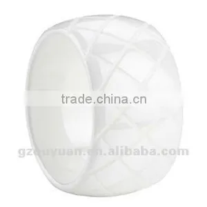 Hot Sell Men and Women White Ceramic Wedding Band Ring, 10mm Width White Ceramic Ring Size Available From 4-16 thumbnail-1