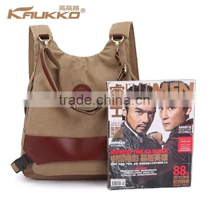 High Quality Canvas Shoulder Bag Convert to a Backpack From a Shoulder Bag Canvas Tote Bag for Girls thumbnail-5
