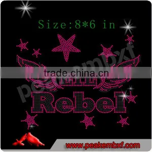 Hotfixs Lil Rebel-Wing Iron on Custom Rhinestone Transfers Design For T-shirt thumbnail-1