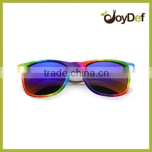 Fashionable 2016 Rainbow Rubber Frame Sun Glasses Women Rubberized Sunglass thumbnail-1