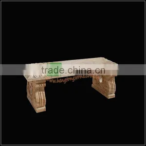 Indoor Stone Table With Beautiful Flower Carvings on the Top and Legs thumbnail-1