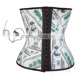Hot Sale Plus Size Waist Training Steel Boned Latex Corset S--XXL thumbnail-2
