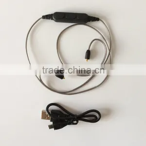 Pluggable Earphone Audio Cable Replacement Headphone Wire With Mic & Bluetooth Adapter for Shure SE215/315/535/846 UE900 XBA-H3 thumbnail-1