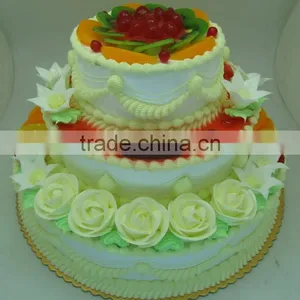 Artificial Wedding/anniversary/birthday Cake With Fake Ice Cream Rose Decoration thumbnail-1