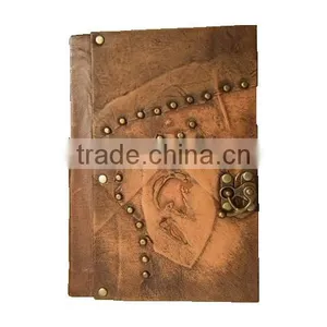 New Genuine Real Leather Handmade Notebook-Cheap High Quality-Dairy-Sketchbook-Journal -2015 Promotional Handmade New Designs thumbnail-3