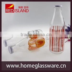 1L Vintage Different Patterns Glass Milk Bottles thumbnail-1
