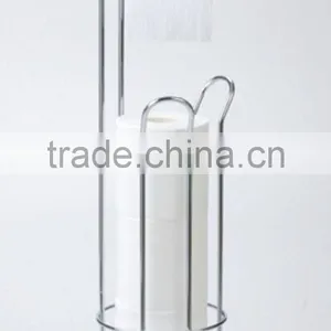 Freestanding Kitchen Use Metal Wire Tissue Paper Towel Holder Chrome thumbnail-3