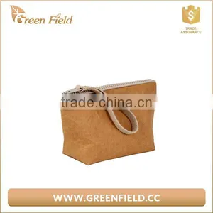 Ladies Washable Kraft Paper Clutch Bag,recycled Brown Kraft Paper Clutch Bag thumbnail-1
