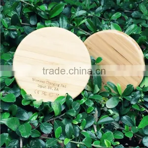 Creative Bamboo Wood Wireless Charger Pad for Apple & Android Universal Wireless Universal Mobile Phone Charger Adapter thumbnail-5