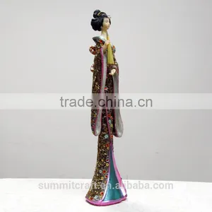 Home Decoration Living Room Resin Japanese Kimono Lady Figurine thumbnail-4