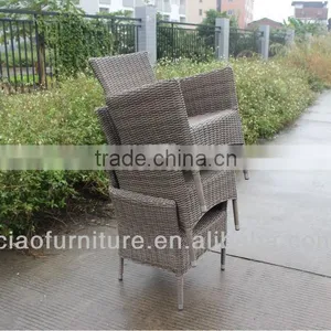 Garden Furniture Half Round Wicker Dining Chairs thumbnail-6