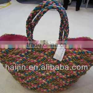 Natural Seagrass Handmade Fashion Tote Bag thumbnail-1