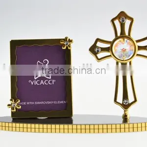New Product 24K Gold Plated Cross Photo Holder With Crystals From Swarovski thumbnail-4