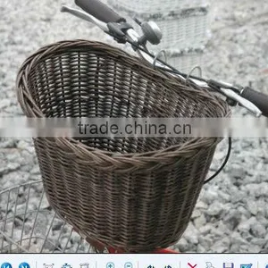 Factory Supply Graceful Brown Wicker Bicycle Basket thumbnail-1