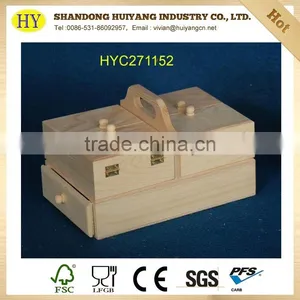Two Layer Lightweight Drawer Wood Sewing Set Box thumbnail-1