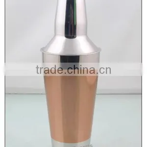 Stainless Steel Cocktail Shaker - Copper Finish in Middle thumbnail-1