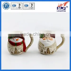 Holiday Santa and Snowman Ceramic Christmas Pitcher thumbnail-1