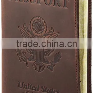 Leather Passport Cover - Holder - for Men & Women - Passport Case thumbnail-2