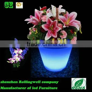LED Large Garden Flower Pots Blue /led Plastic Small Cube Led Flower Pot Indoor Flower Pot thumbnail-3