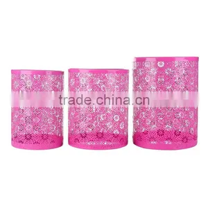 2016 Fancy Round Shape Wire Mesh Pink Trash Can thumbnail-3