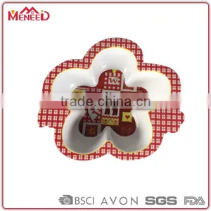 BSCI AUDIT FACTORY GUARANTEE Food Safety Christmas Dining Bowl for Children, Flower Shaped Plastic Baby Bowl thumbnail-1