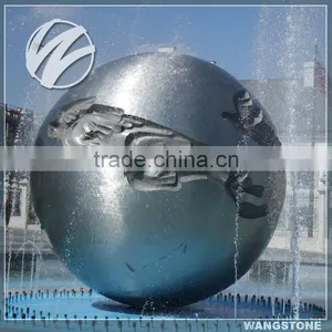 Outdoor Stainless Steel Spinning Water Round Ball Fountain thumbnail-1