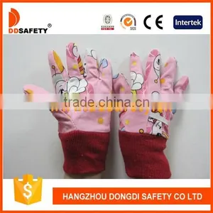 DDSAFETY 2017 Kids Gardening Gloves Pink Cotton Kids Gloves Safety Working Gloves thumbnail-1