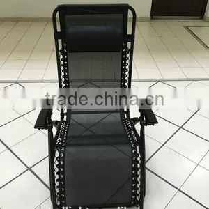 Metal Folding Zero Gravity Chair Camping Bed Beach Chair thumbnail-3