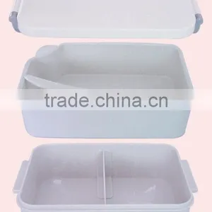 1.4LFood Grade Rectangle Two Layer Plastic Lunch Box With Spoon thumbnail-2