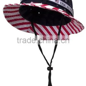 Custom Hot Sale American Flag Bucket Hat+String thumbnail-3