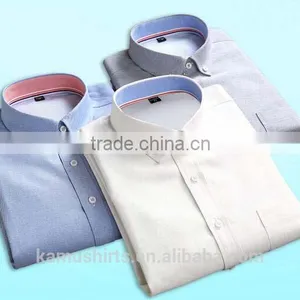 Mens Long Sleeve Dress Shirts Cotton Oxford Shirts thumbnail-1