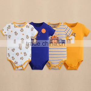 Mom and Bab Summer Short Sleeves Baby Rompers,100% Cotton Cute Embroider Long Sleeve Bodysuit, Baby Clothes thumbnail-1