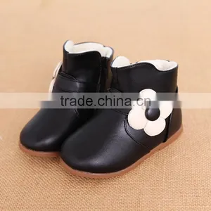 Zm40348b Children Cotton Warm Boots Flowers Design Winter Snow Shoes thumbnail-4